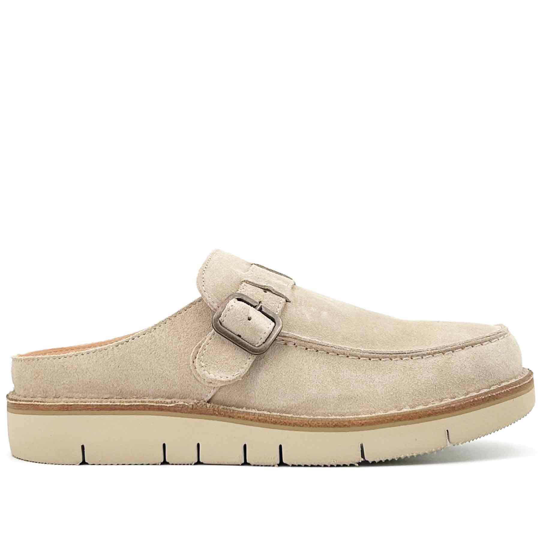 Ciabflex Sandal Ecru Suede