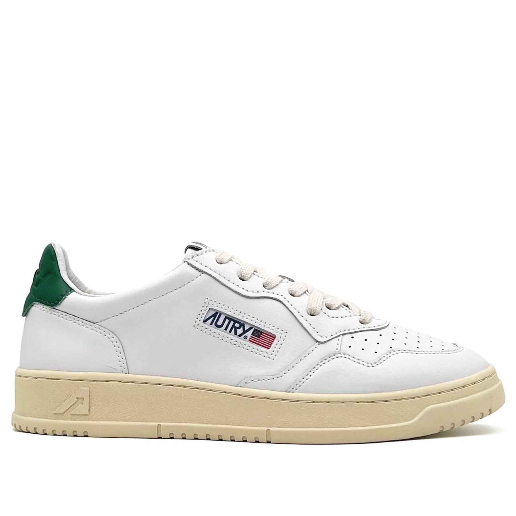 Medalist Low Man White Green Leather