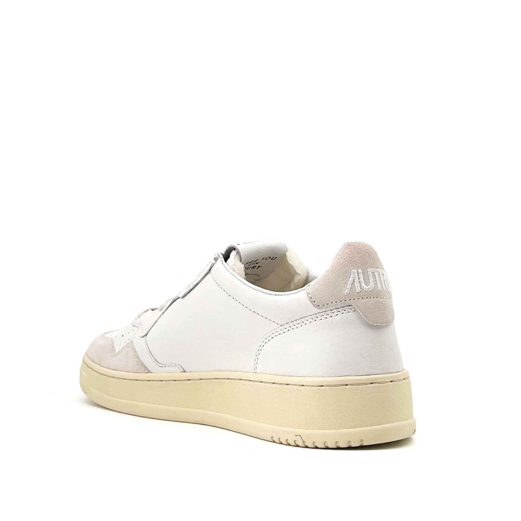 Medalist Open Leather White Suede