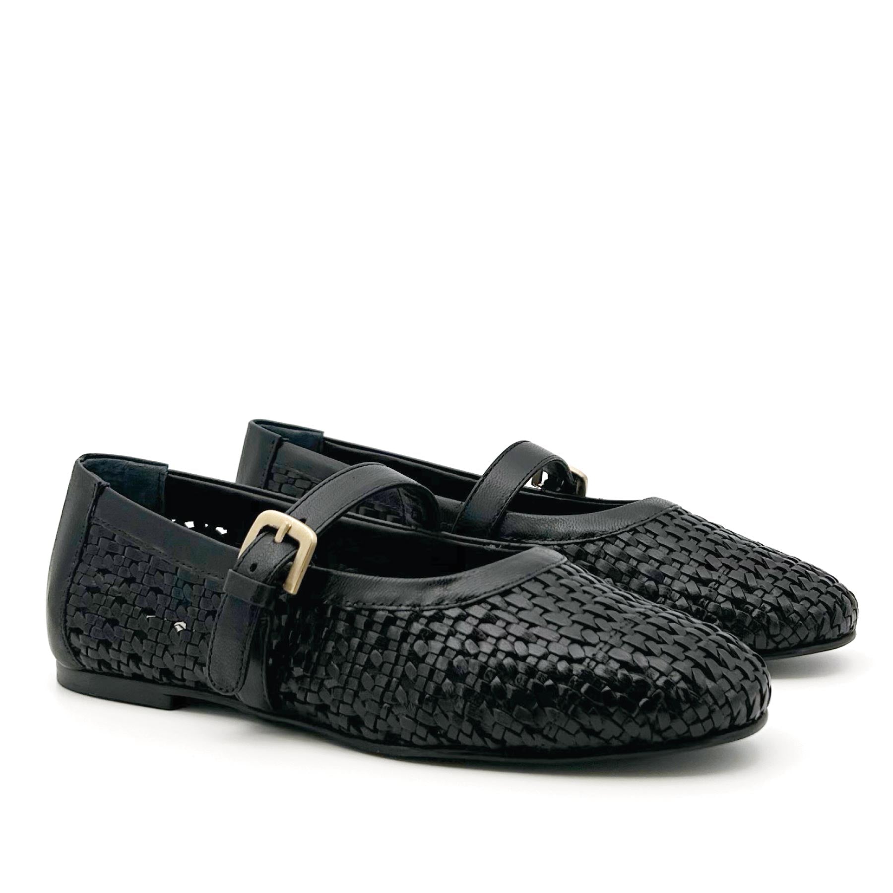 Chadii Ballerina Black Goat Leather