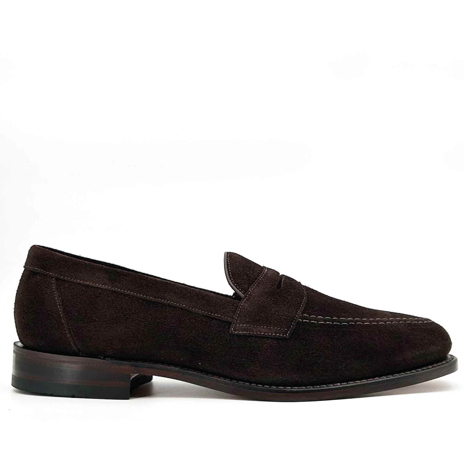 Imperial Choc Brown Suede Apron Penny Loafer