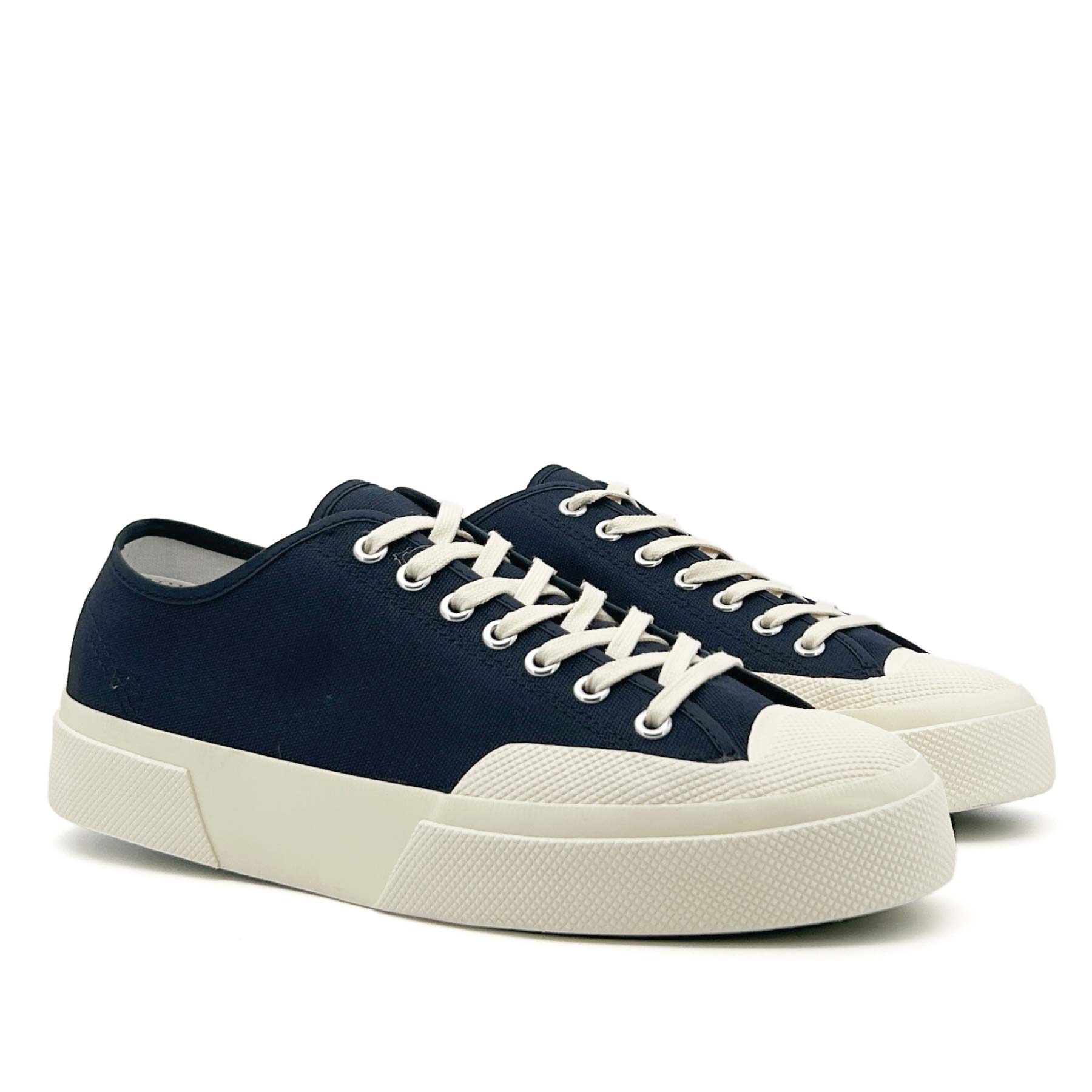 2432 Works Low Cut Cotton Canvas Navy / Off White