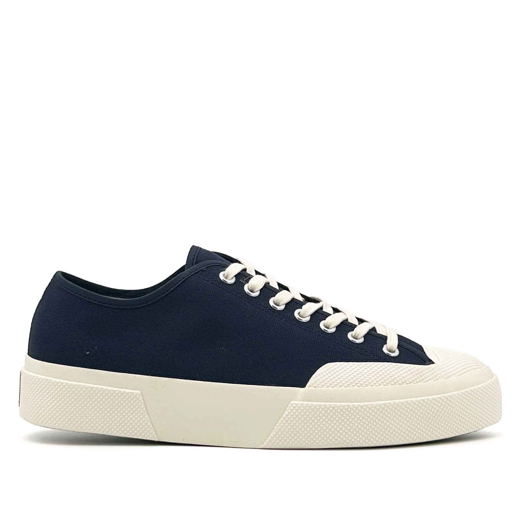 2432 Works Low Cut Cotton Canvas Navy / Off White