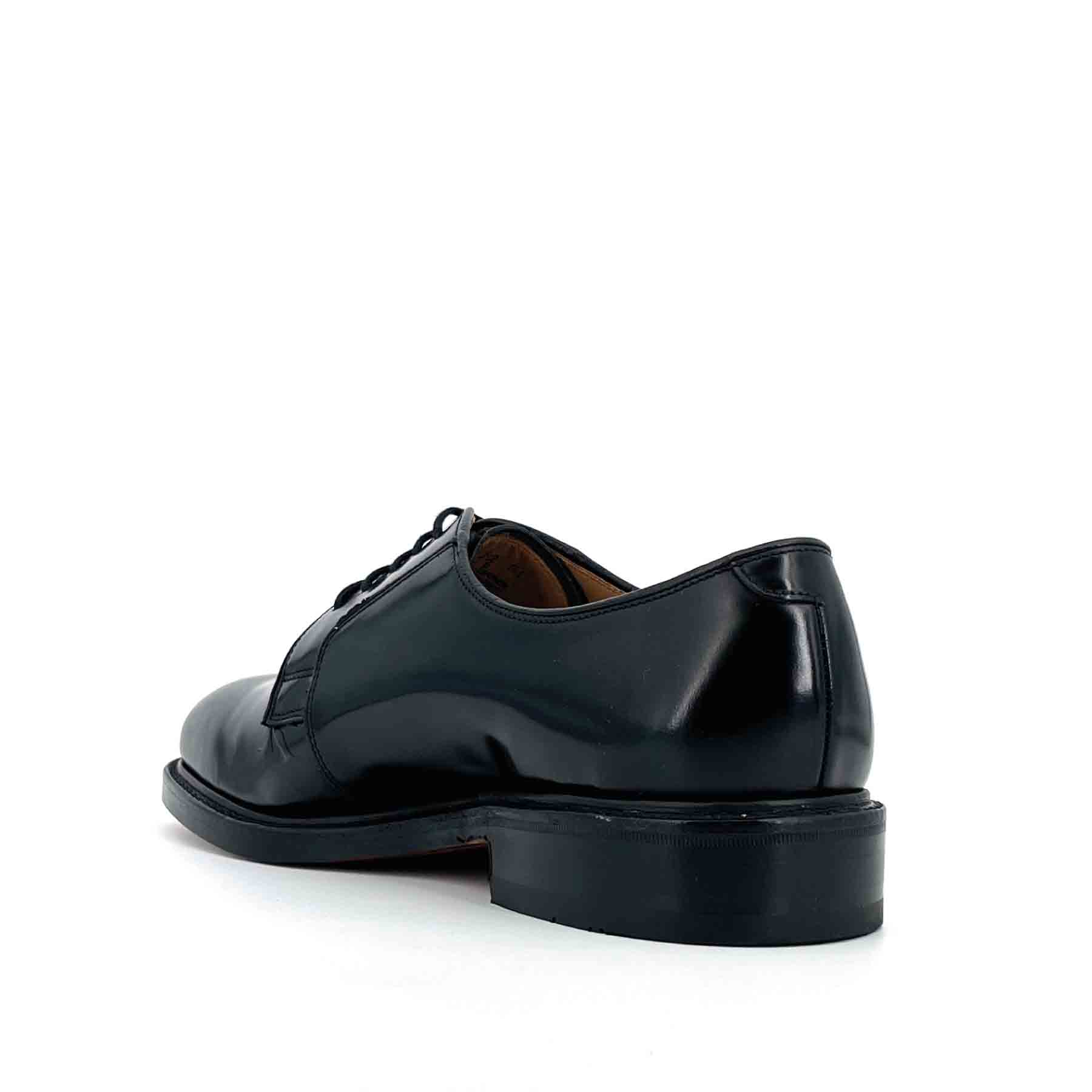 771 Black Polished Plain Front Derby