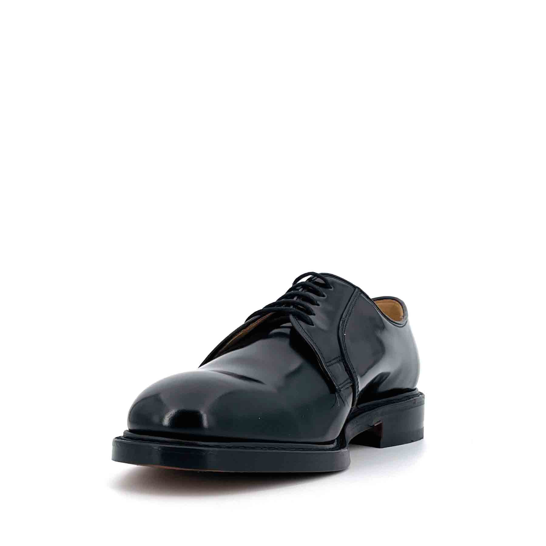 771 Black Polished Plain Front Derby