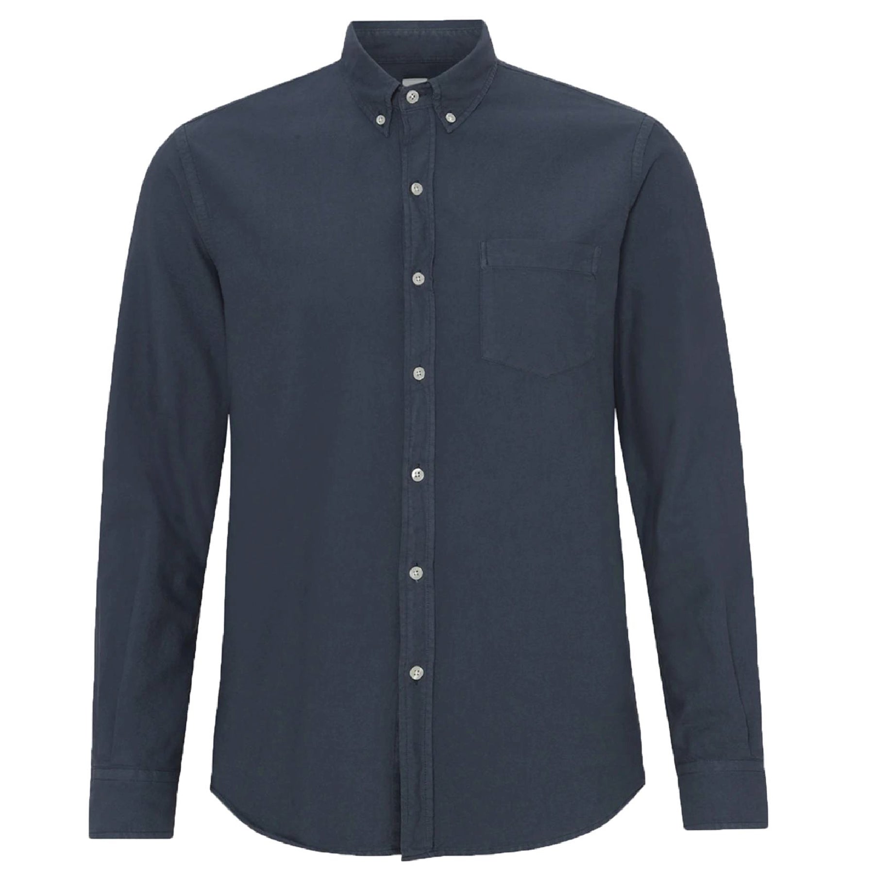 Organic Button Down Shirt Petrol Blue