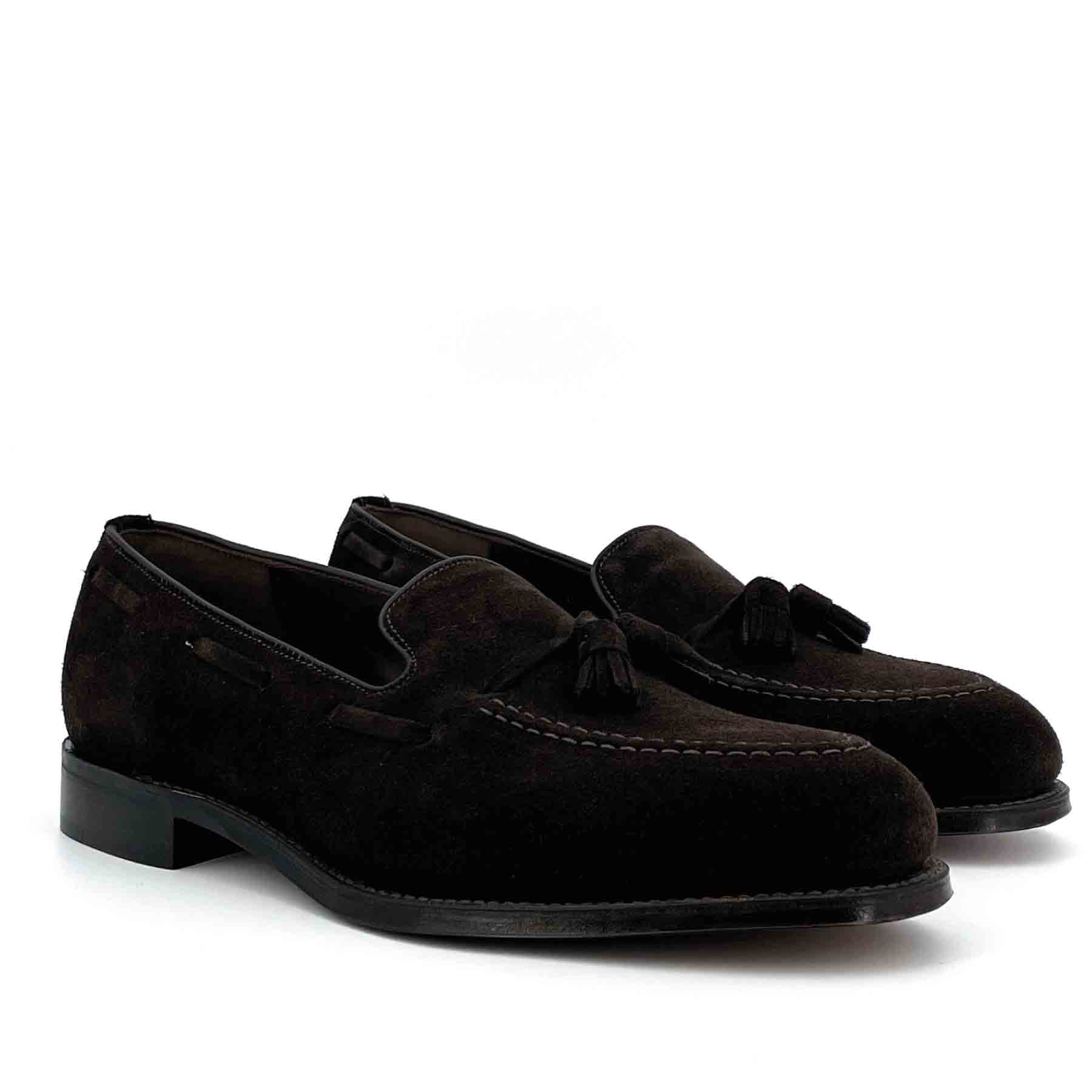 Russell Choc Brown Suede  Tassel Loafer