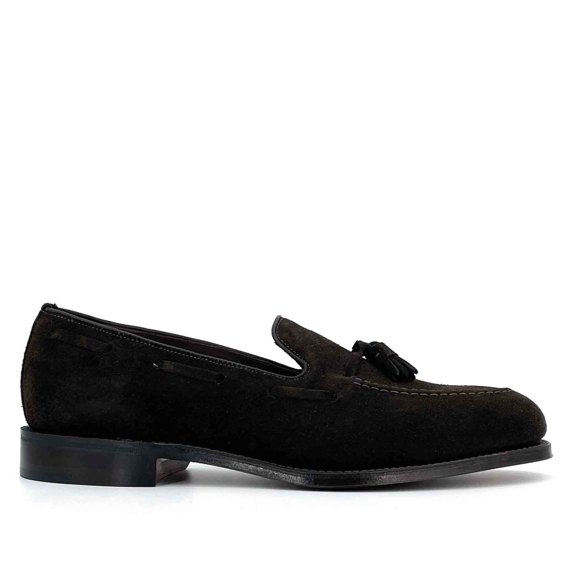 Russell Choc Brown Suede  Tassel Loafer