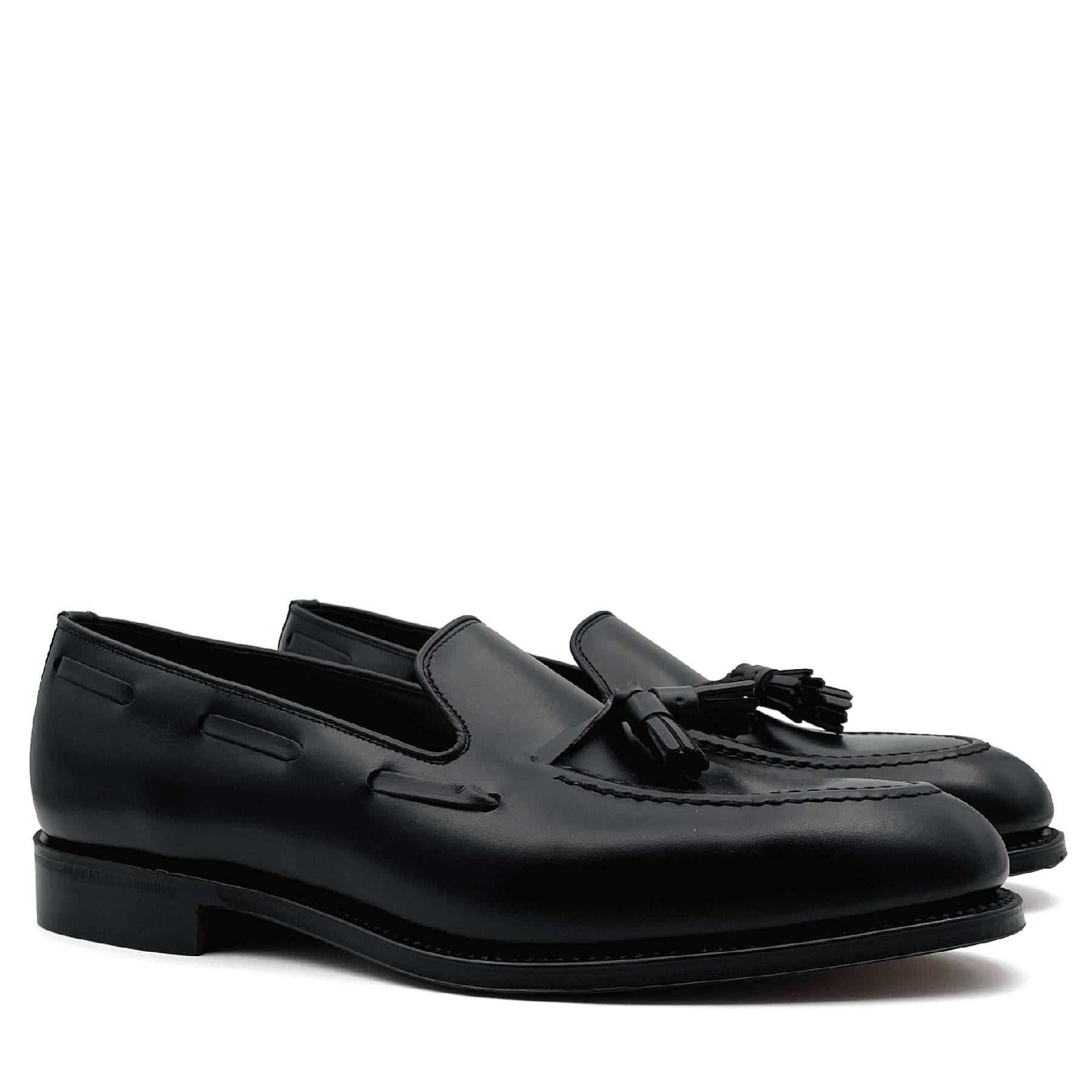 Russell Black Calf Apron Tassel Loafer