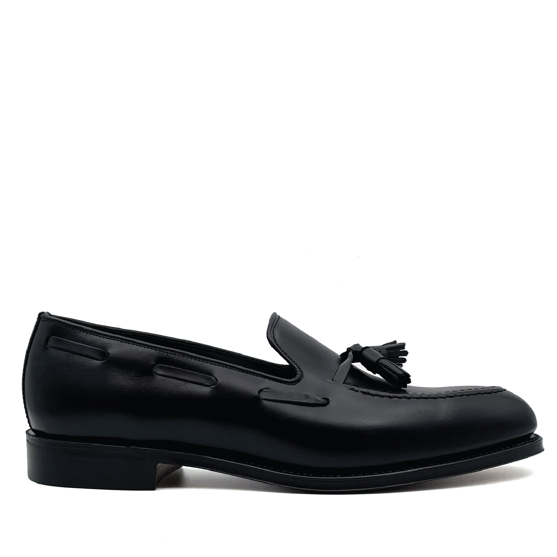 Russell Black Calf Apron Tassel Loafer