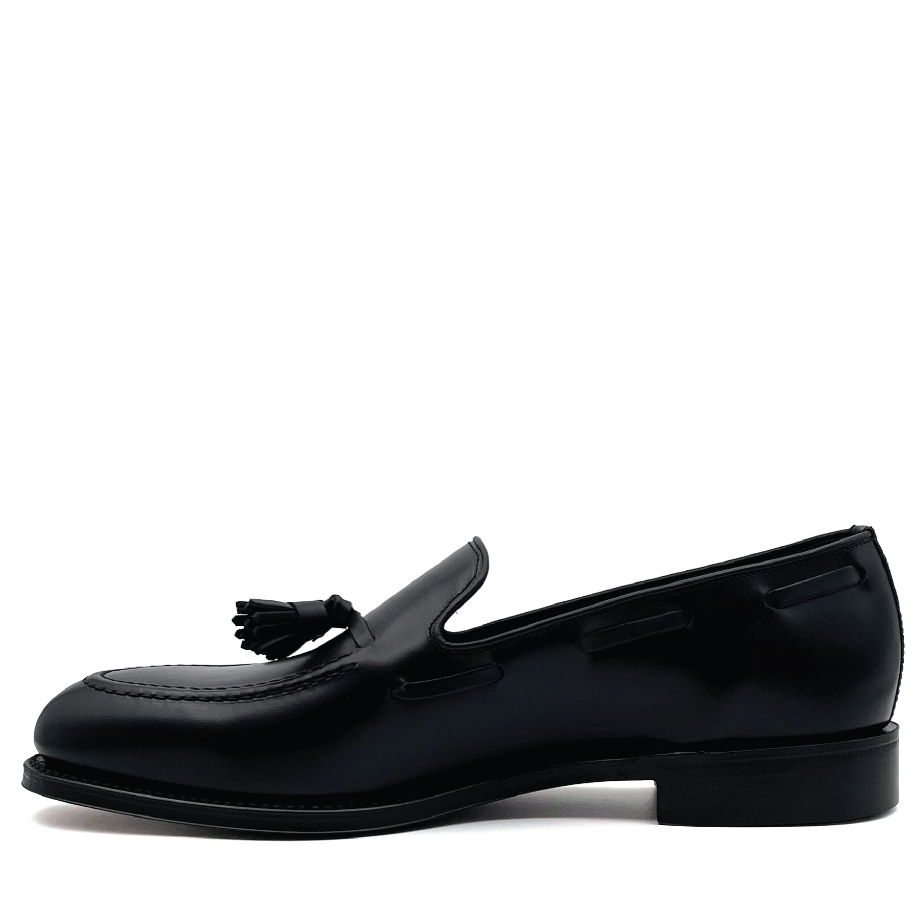 Russell Black Calf Apron Tassel Loafer