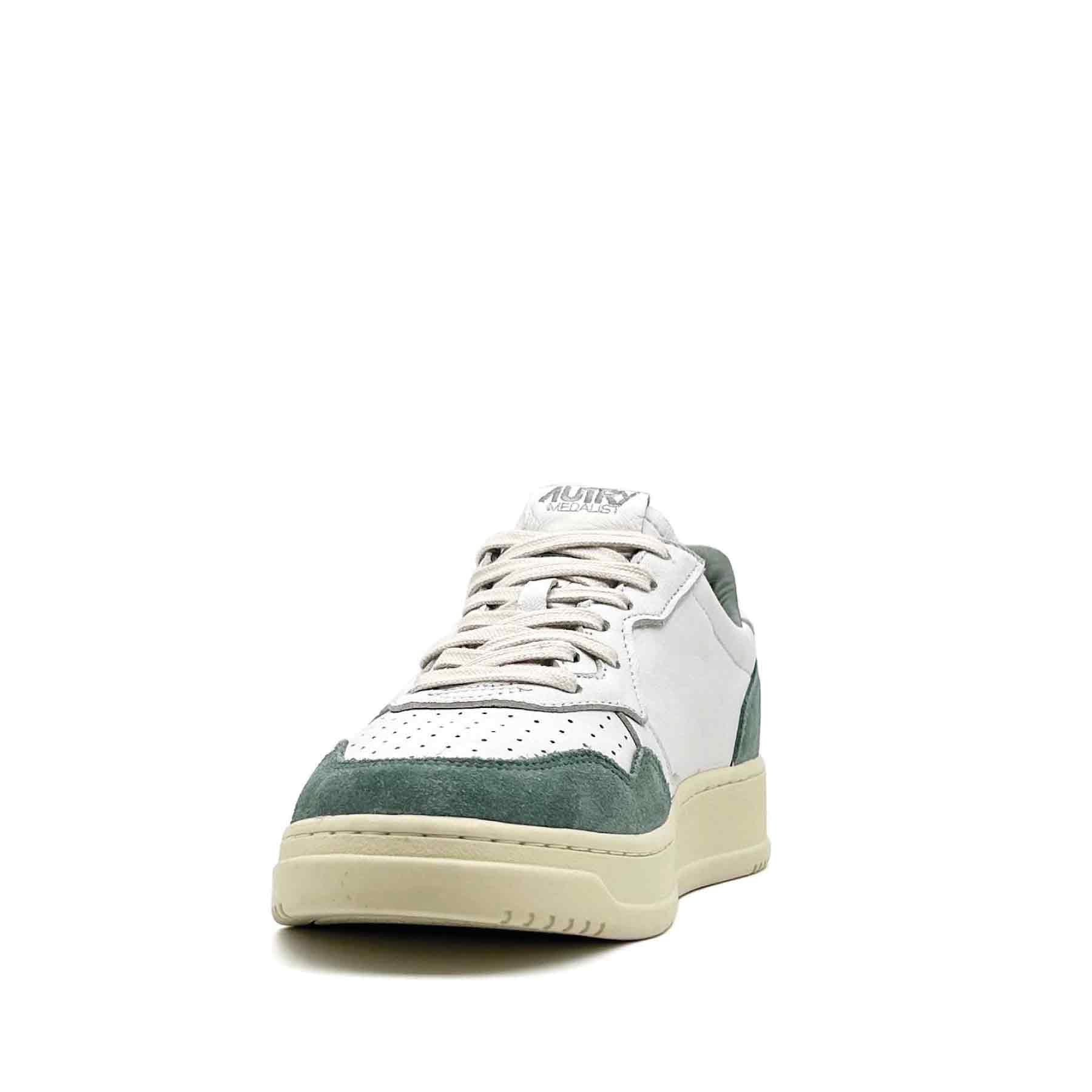 Medalist Low Man White Goat Leather Mil Suede