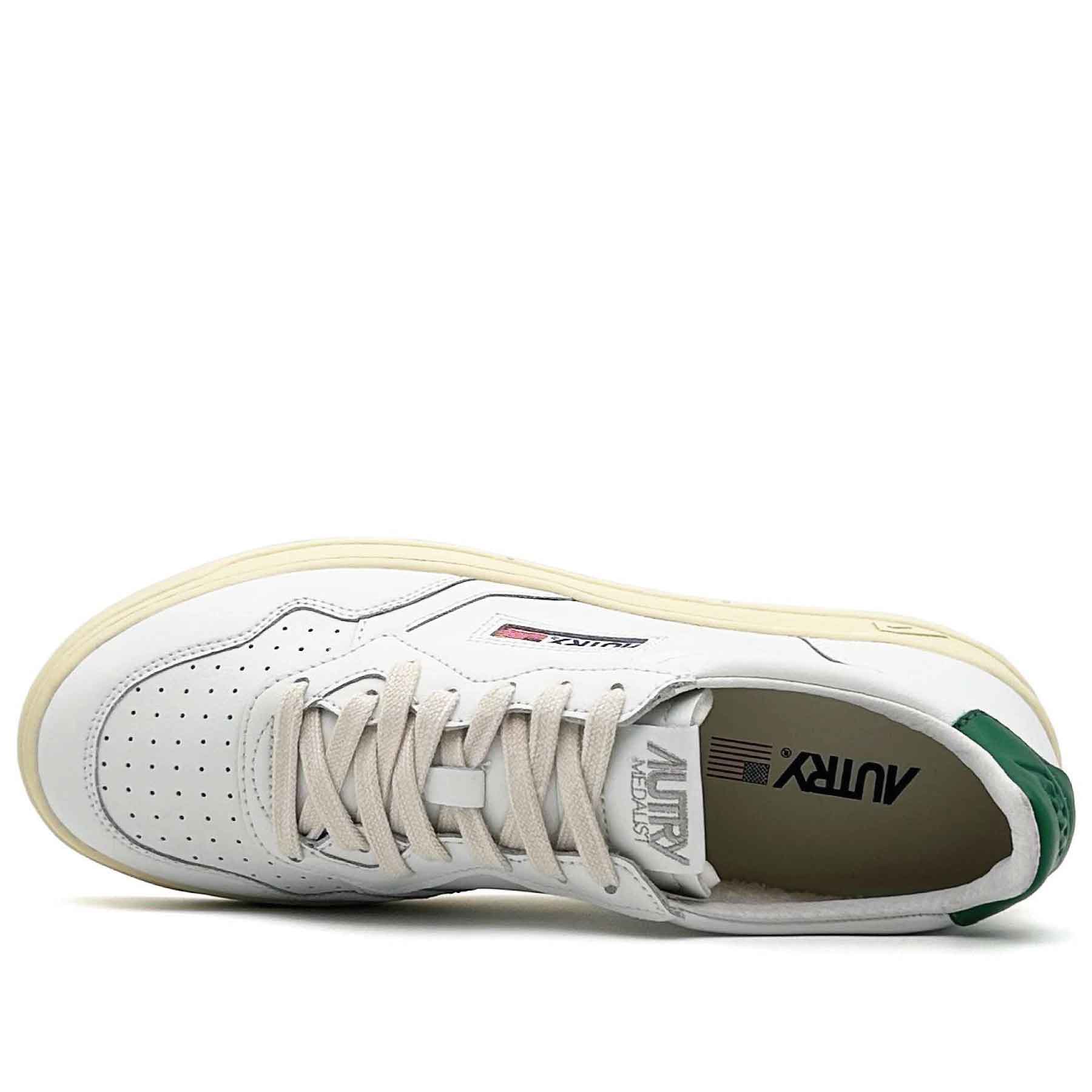 Medalist Low Man White Green Leather