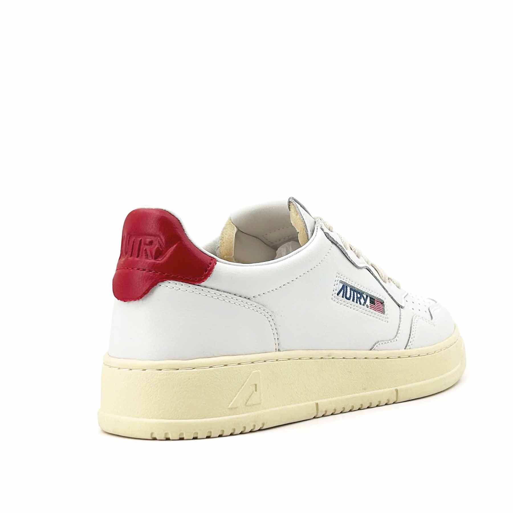Medalist Low Man White Red Leather