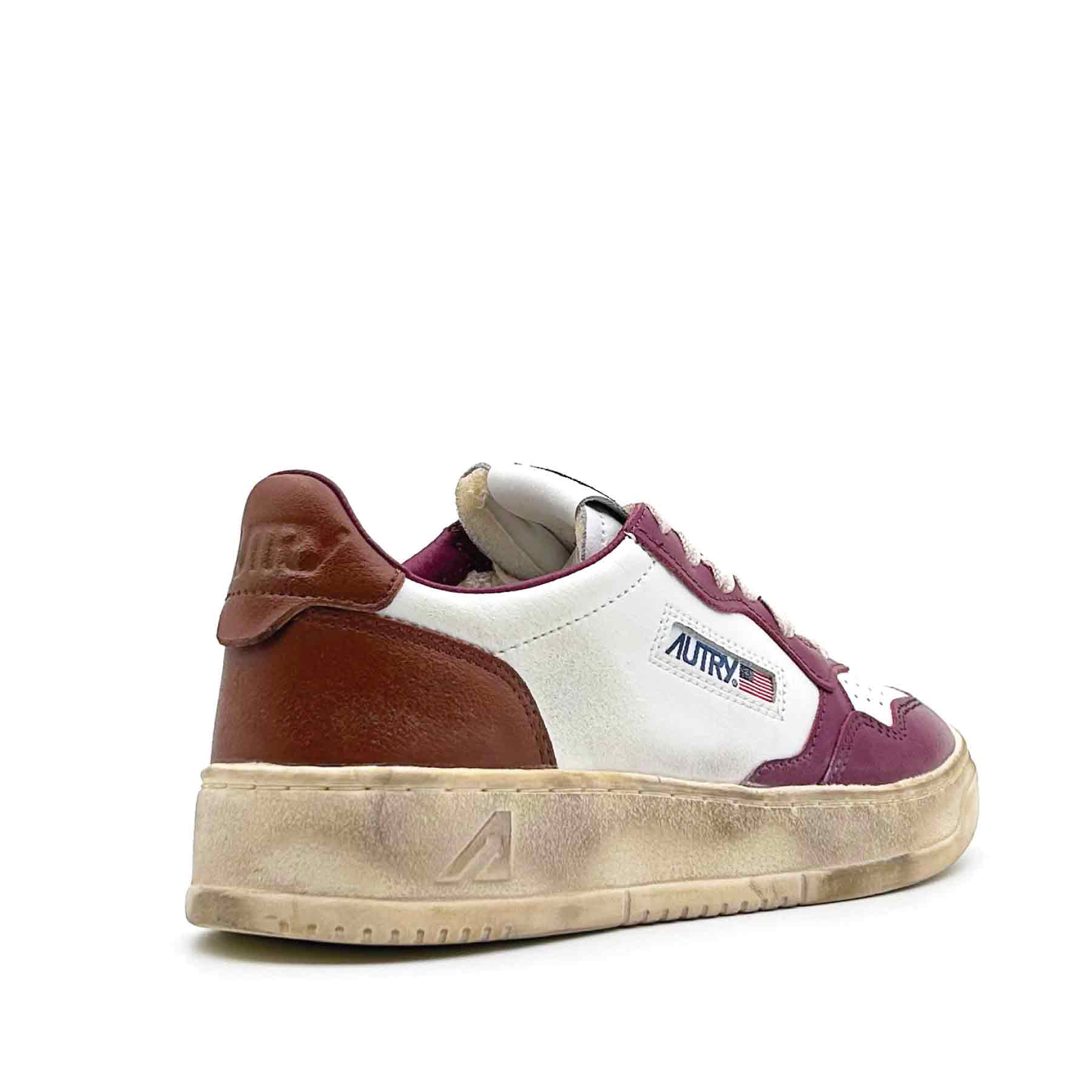 Super Vintage Low Women Leather Raspberry White Cshl