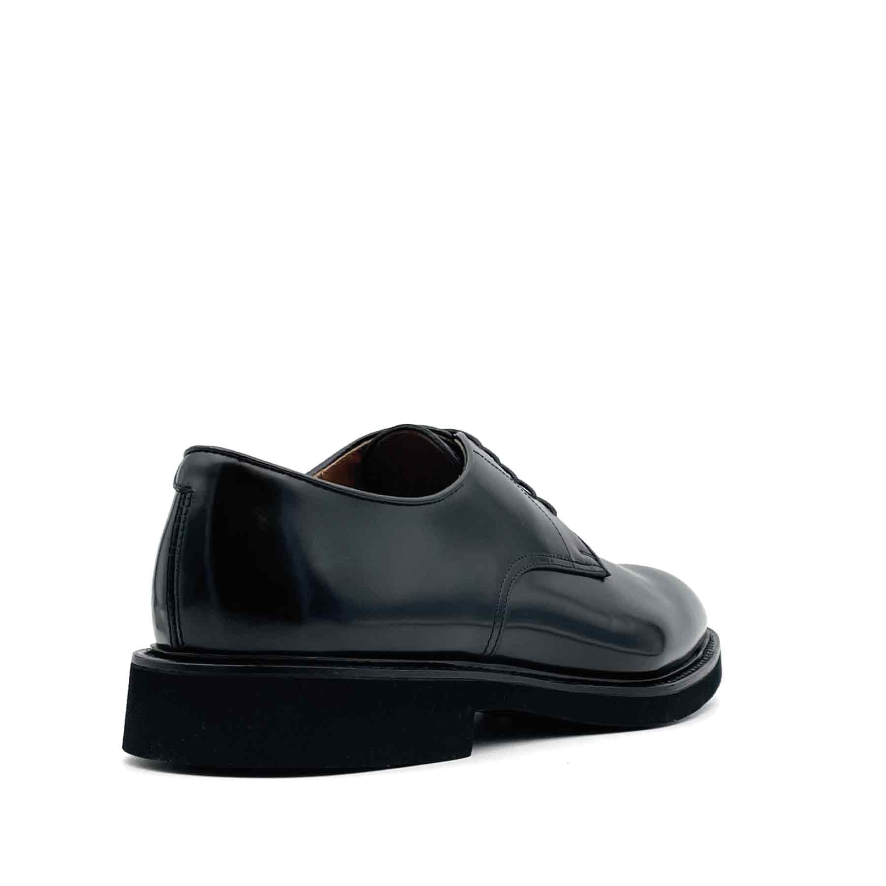 DERBY BLACK LEATHER LACE-UPS