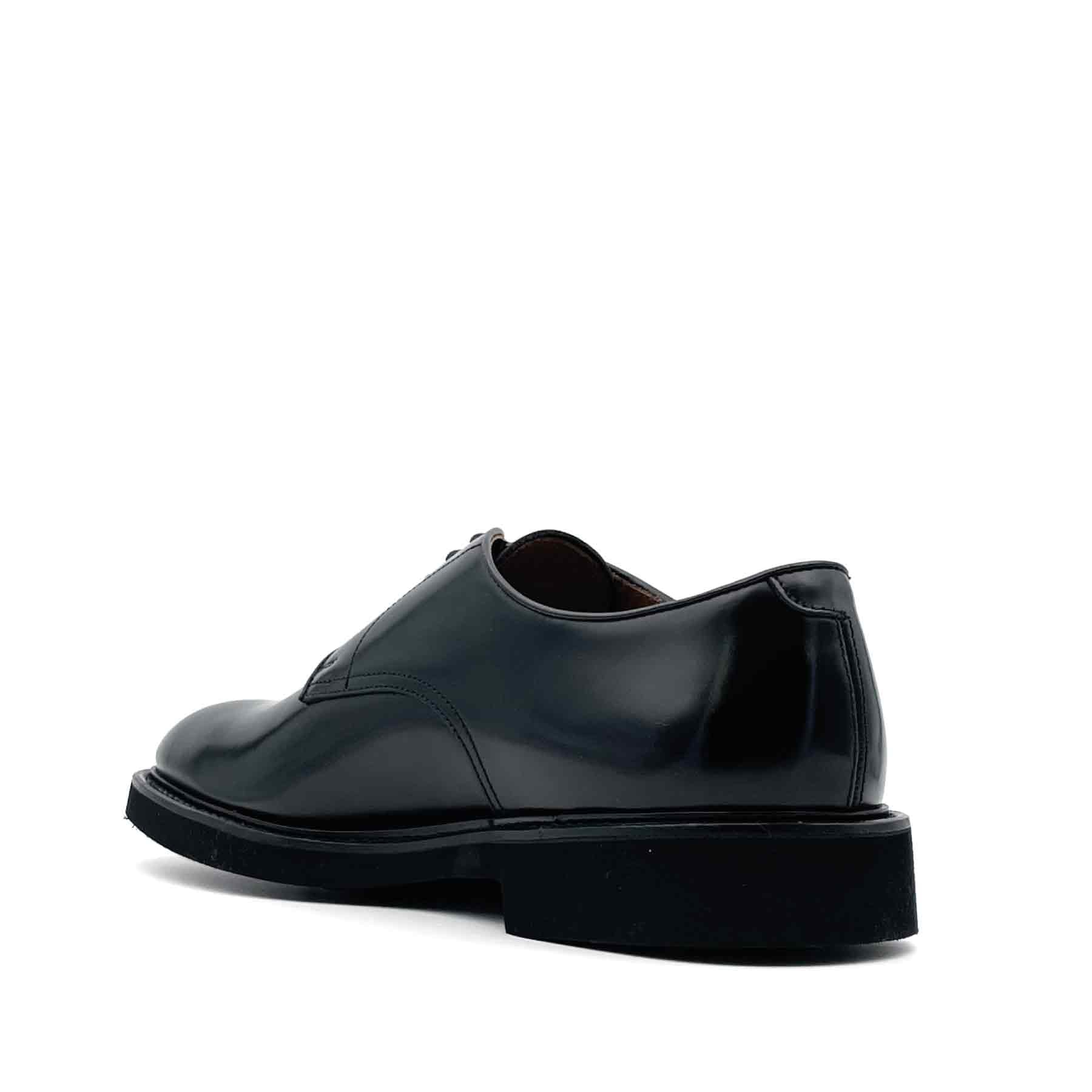 DERBY BLACK LEATHER LACE-UPS