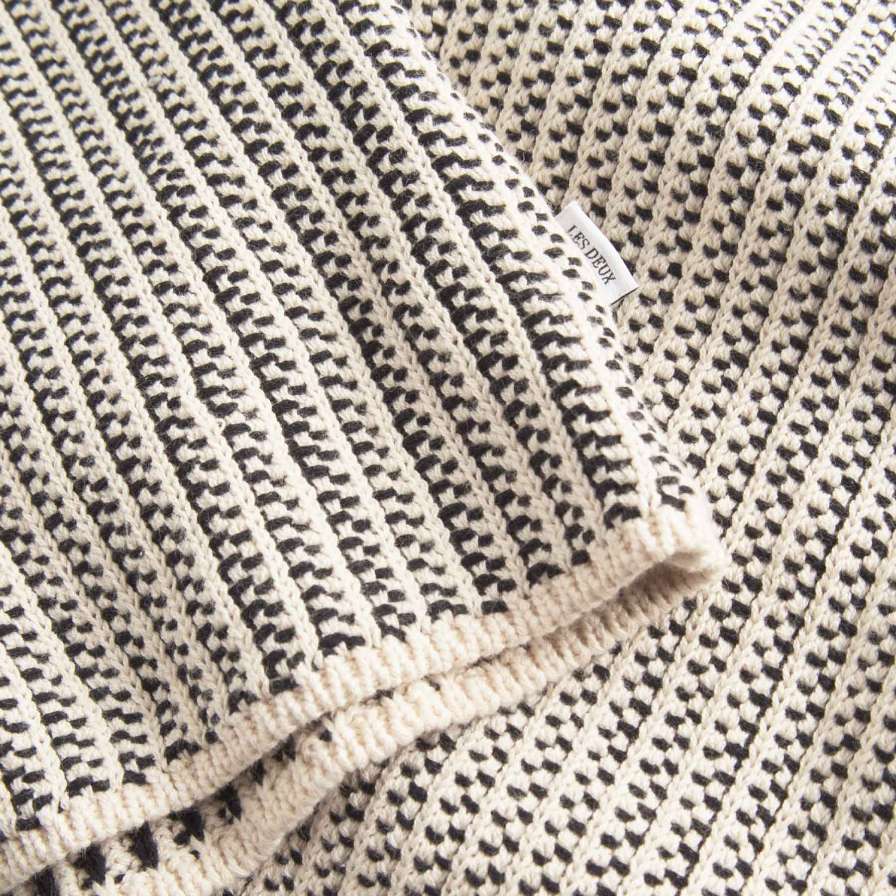 Easton Knitted SS Shirt Ivory Black