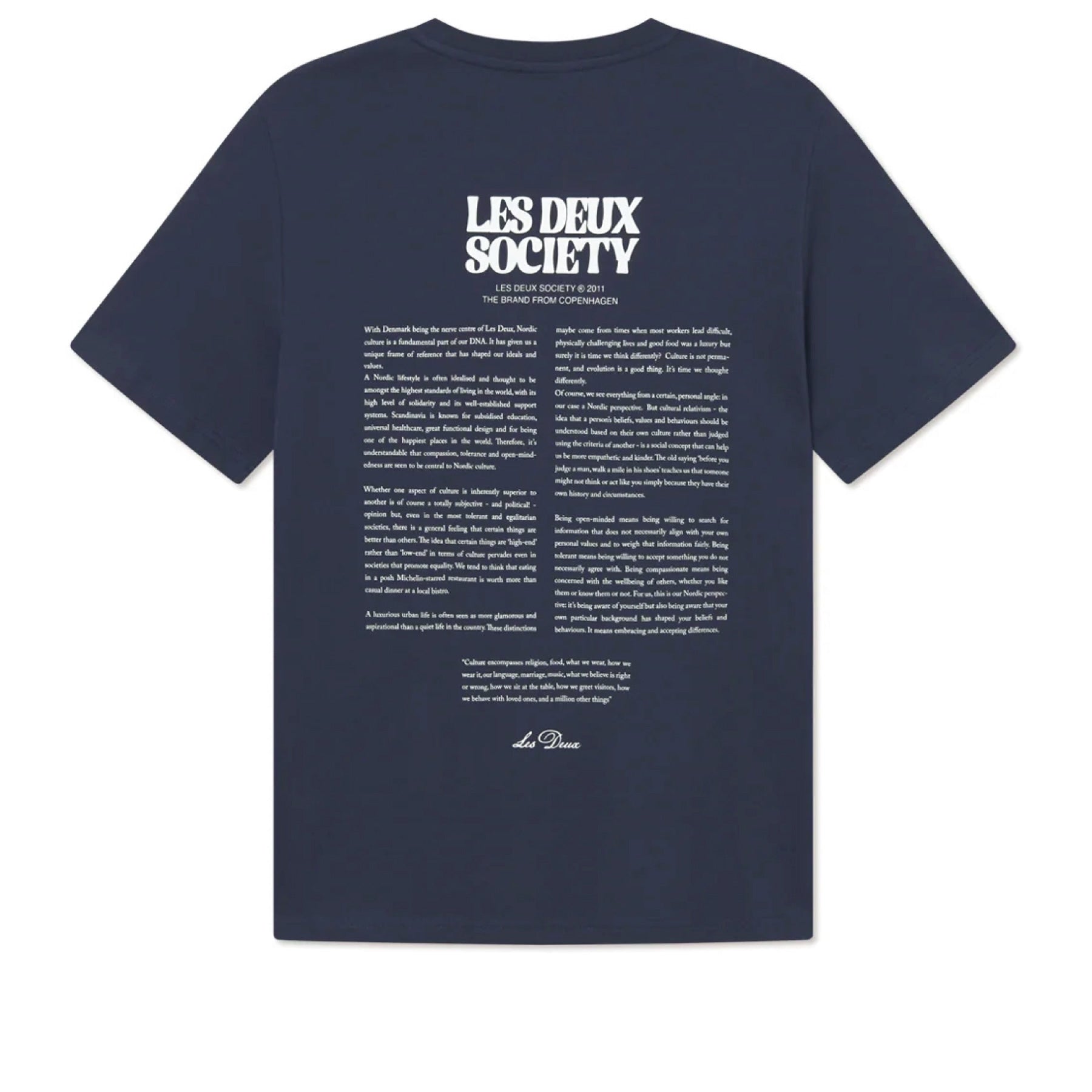 Society T-Shirt Dark Navy / Ivory