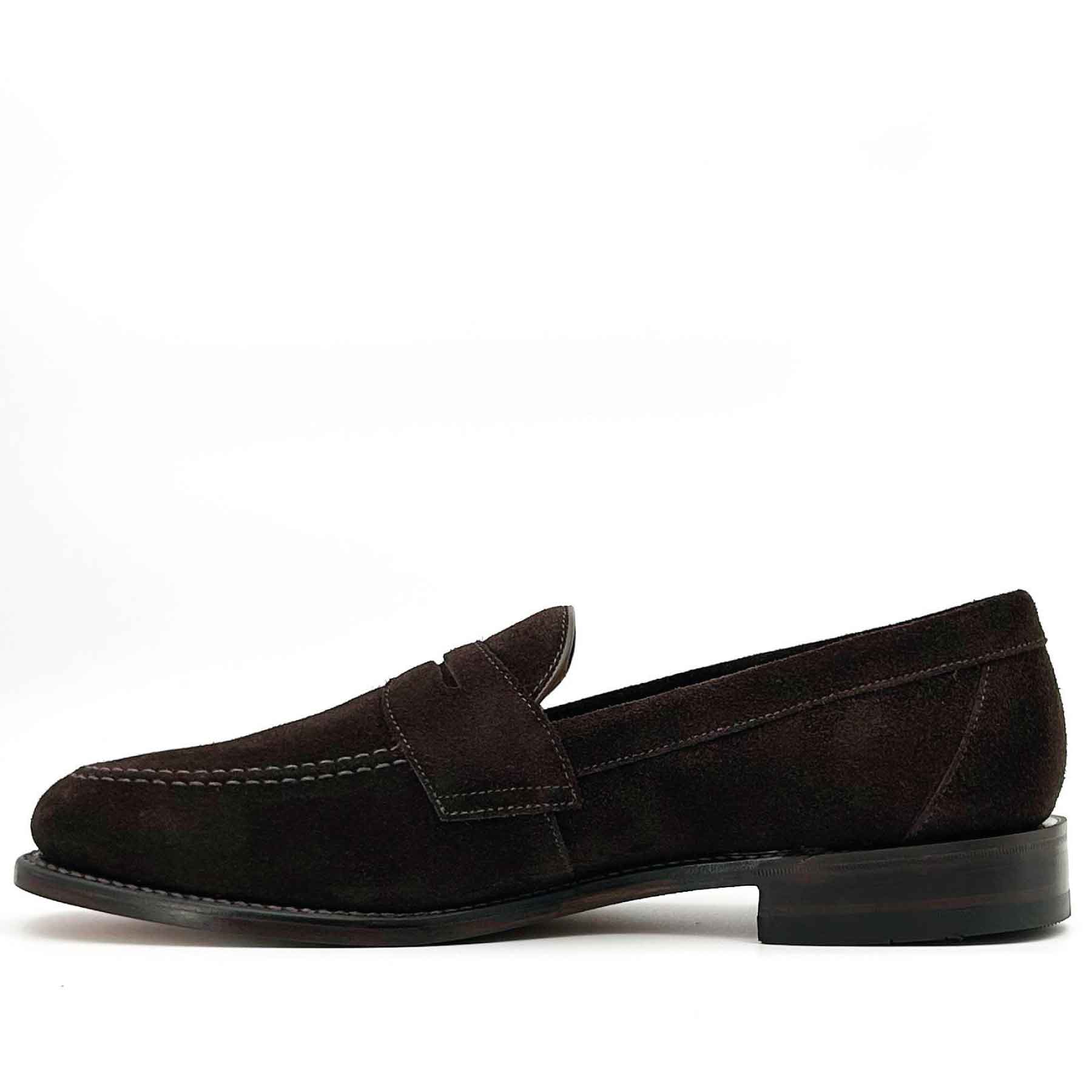 Imperial Choc Brown Suede Apron Penny Loafer