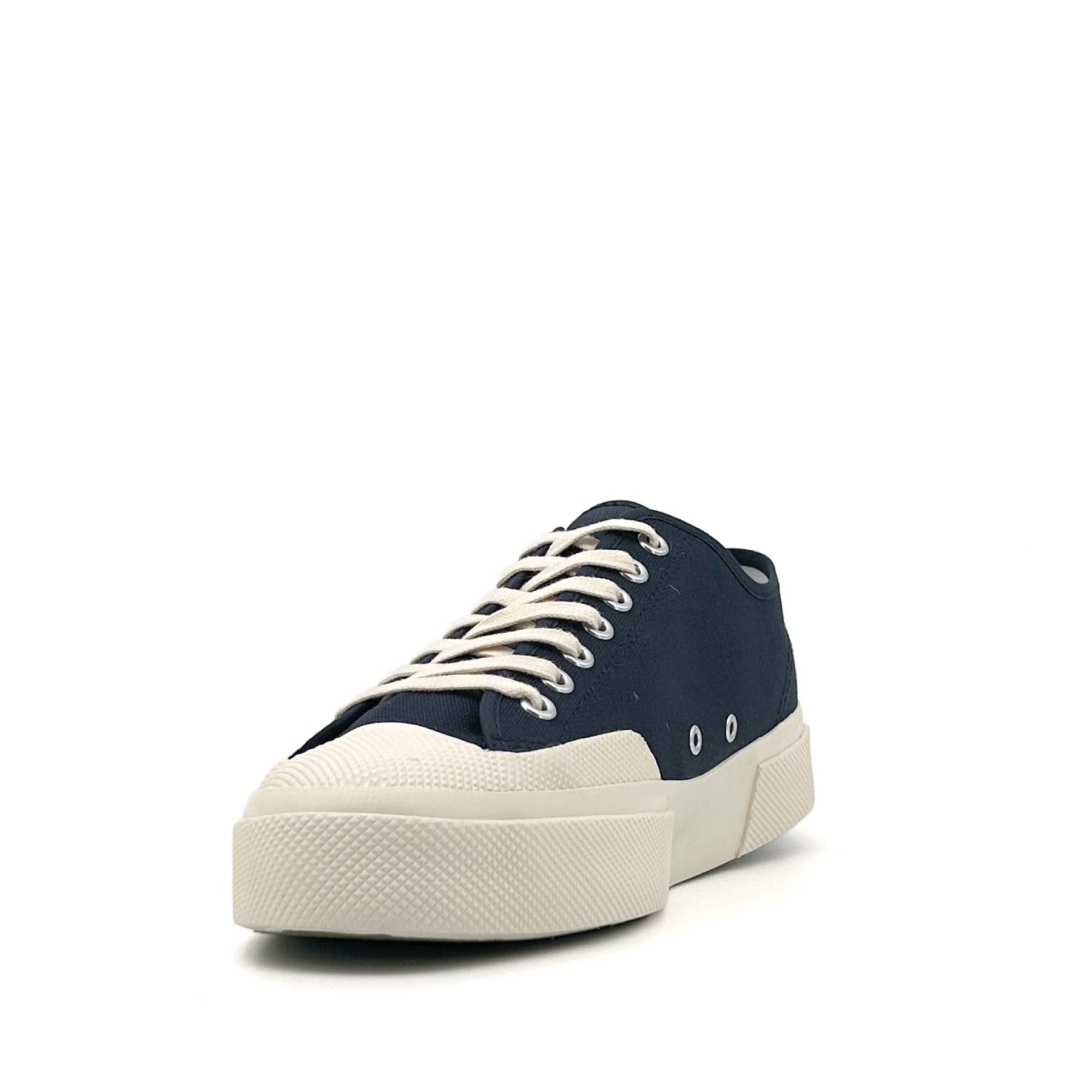 2432 Works Low Cut Cotton Canvas Navy / Off White