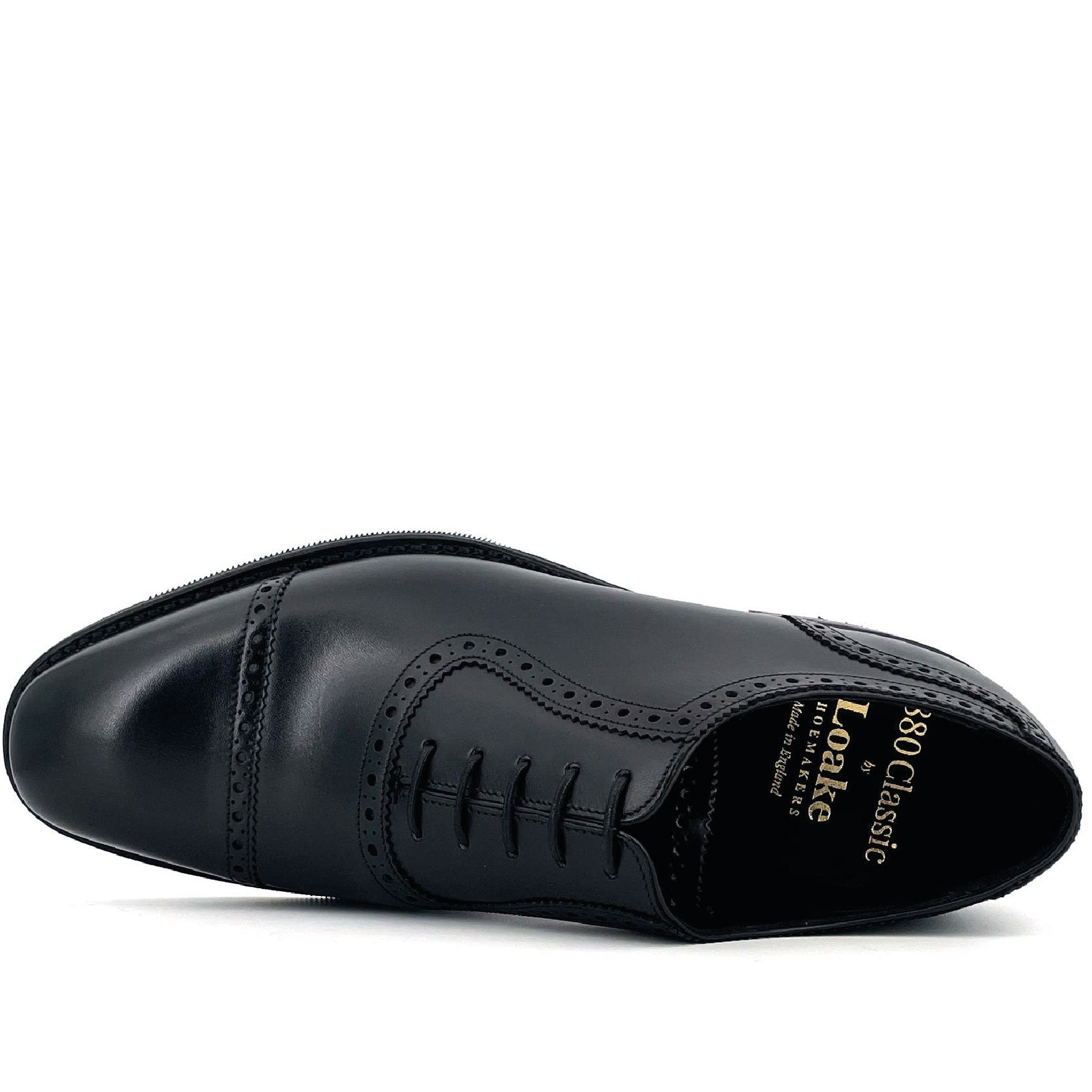 Fleet Black Calf Semi-Brogue Oxford