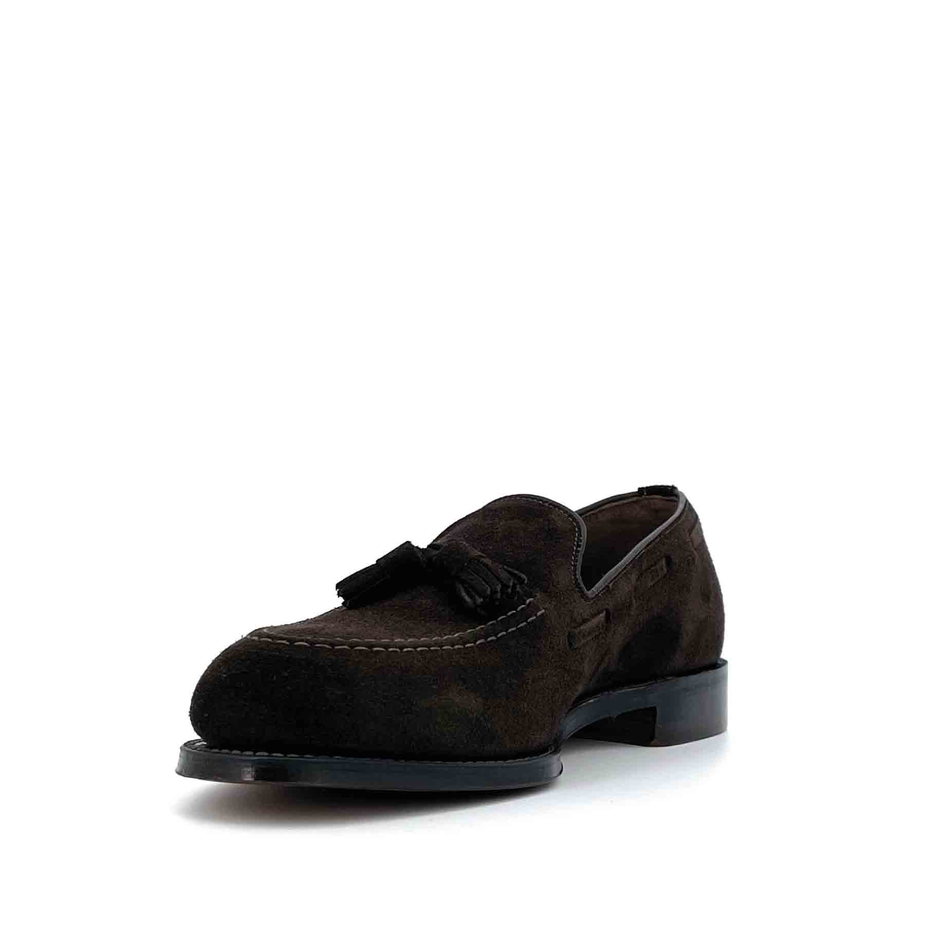 Russell Choc Brown Suede  Tassel Loafer