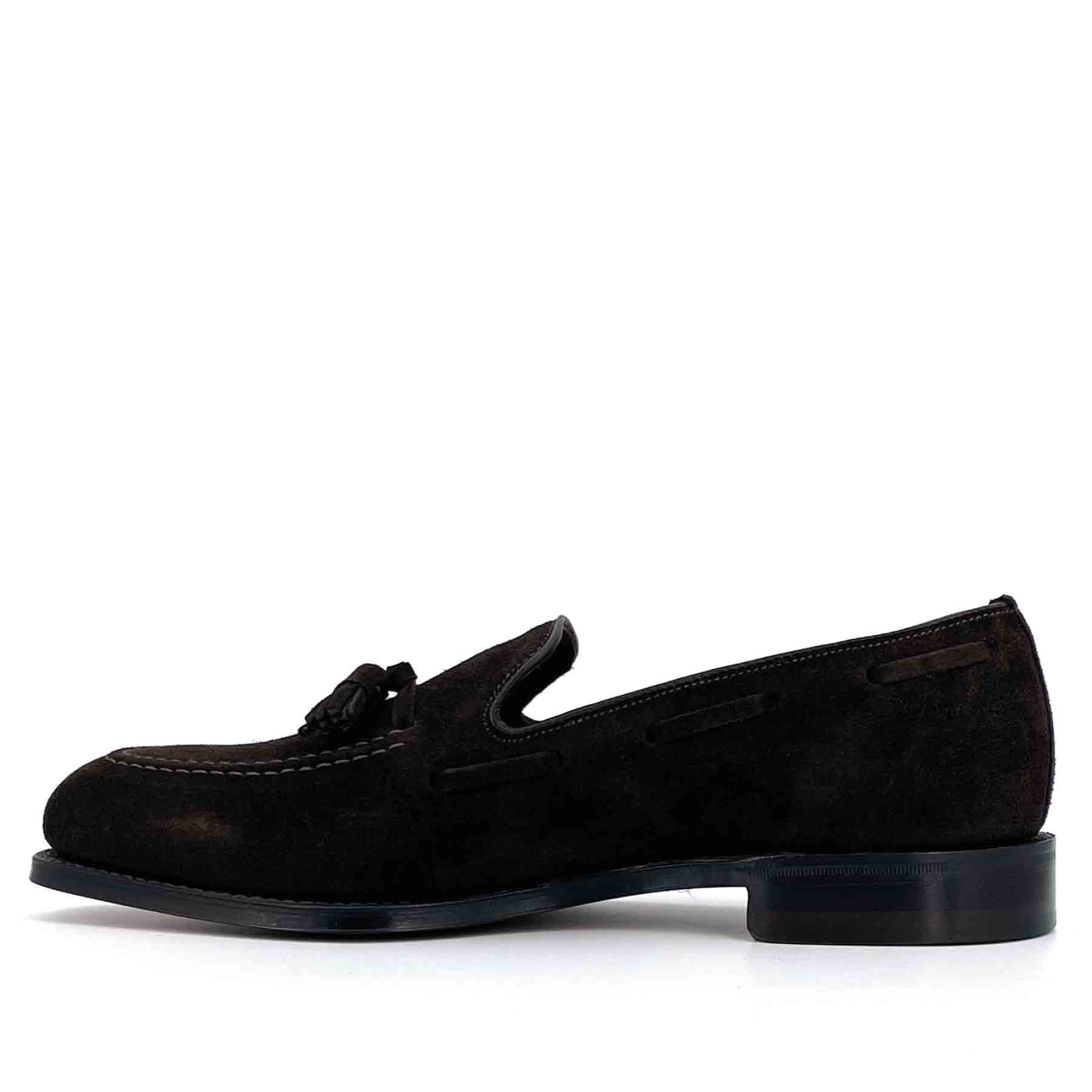 Russell Choc Brown Suede  Tassel Loafer