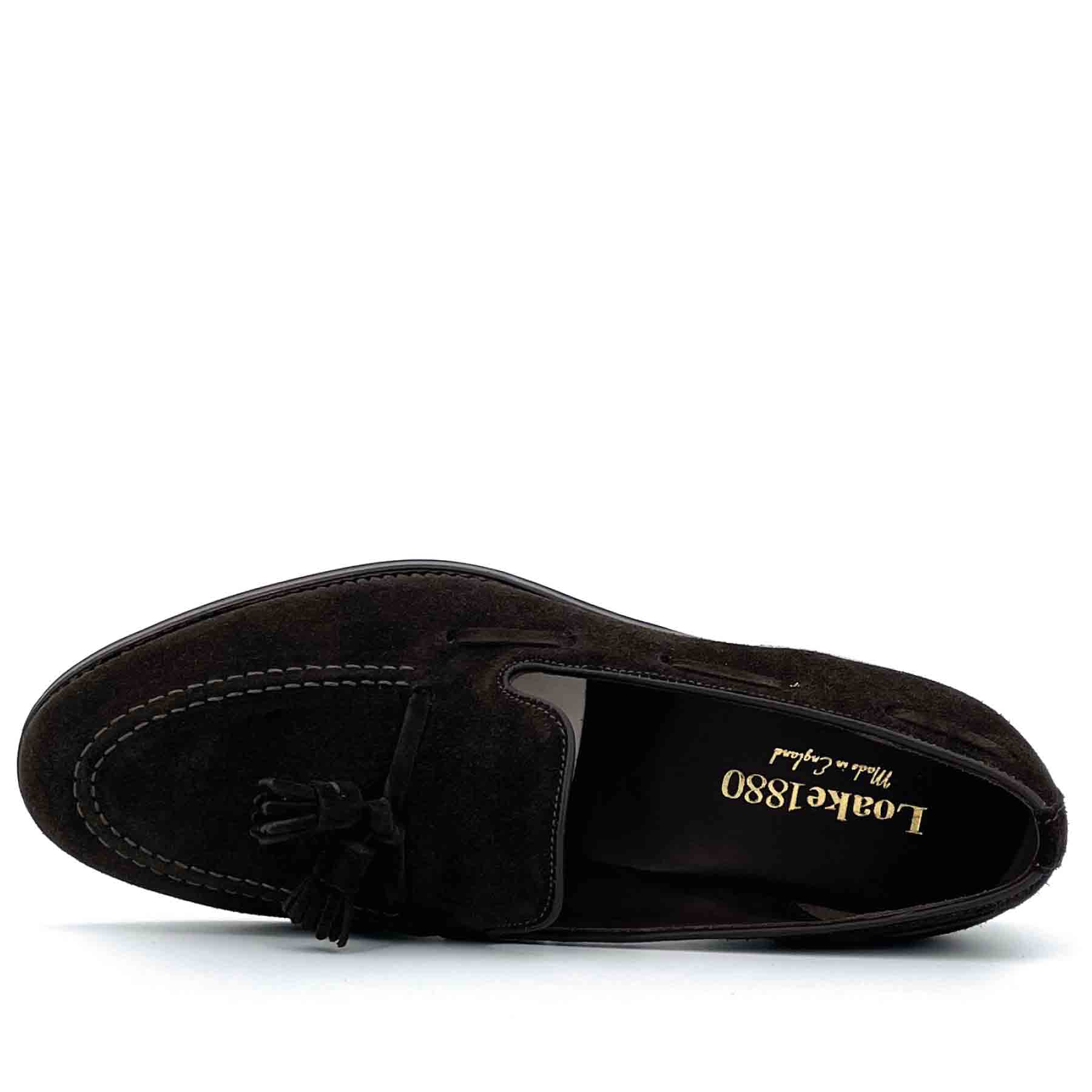 Russell Choc Brown Suede  Tassel Loafer