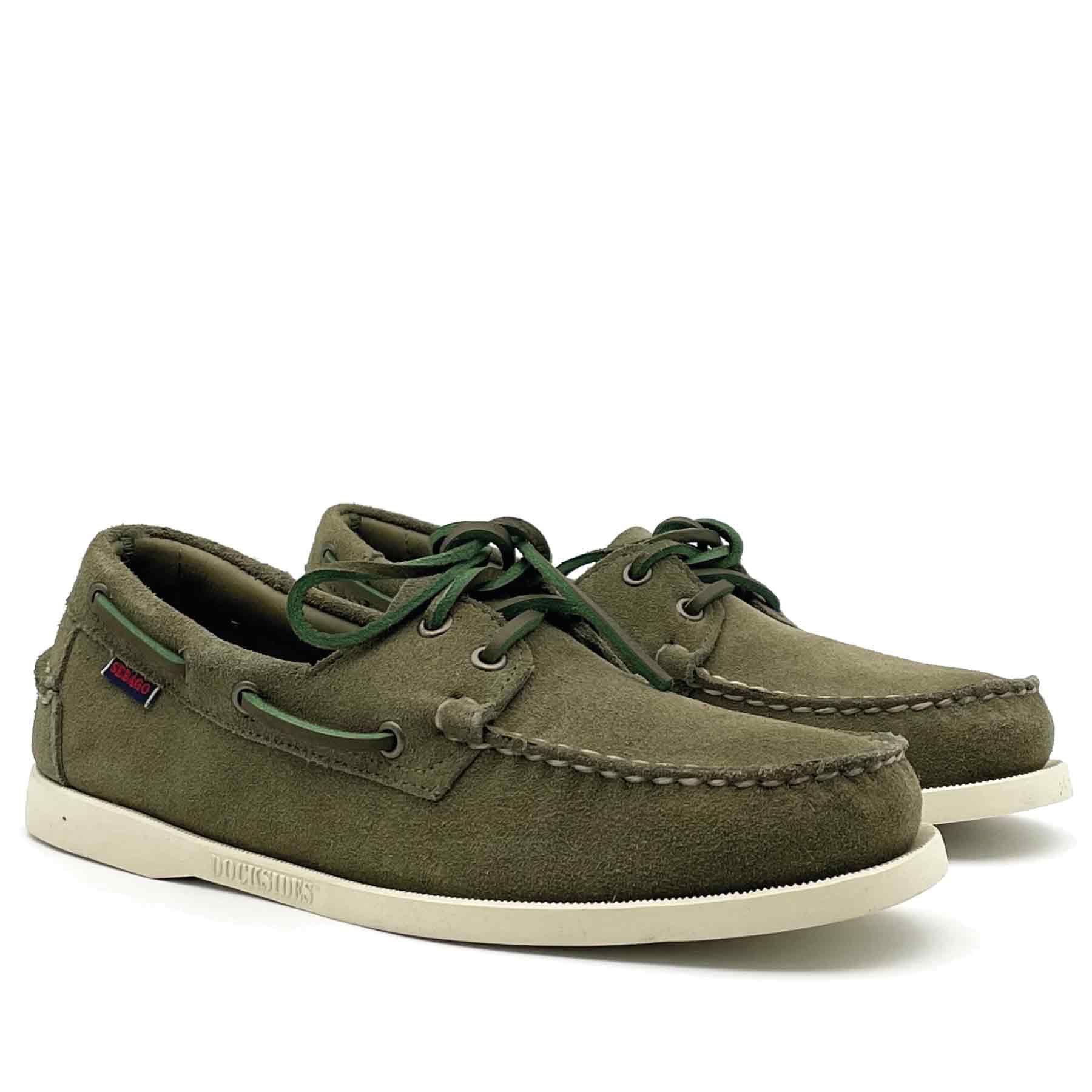 Docksides Portland Green Military Suede